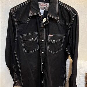 Rafter C Men's Brown Vintage Wash Casual Button Down Shirt